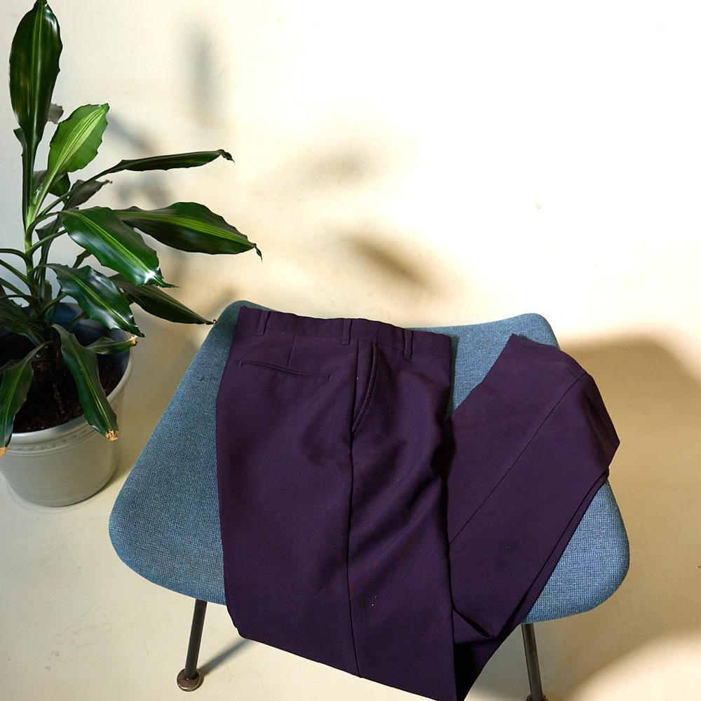 Elegant Men's Dark Purple Dress Pants